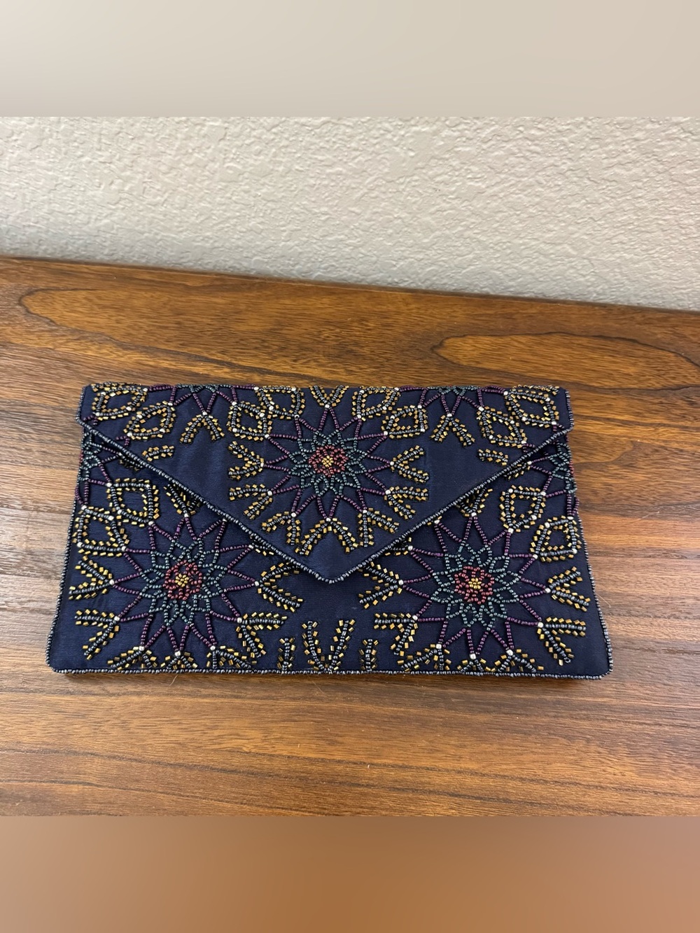 From St Xavier Chan Geo Burst Beaded Clutch New With Tags